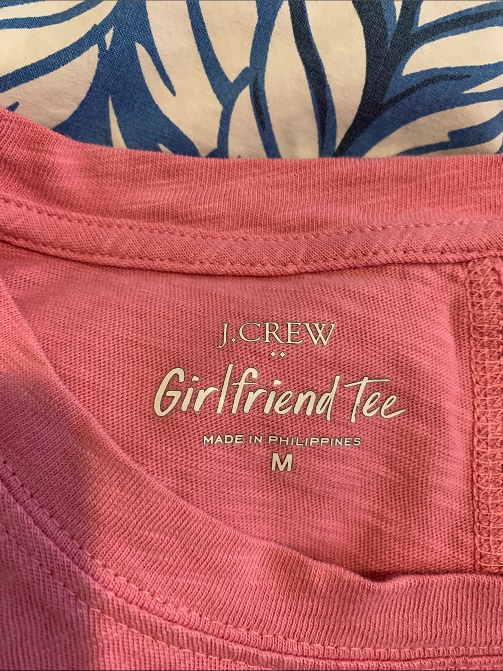 J. Crew Pink Short-Sleeve Crewneck Girlfriend Tee - Picture 7 of 7